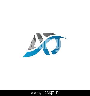 Ersten AD Schreiben Logo mit Kreativen Moderne Typografie Vektor Vorlage. Kreative abstrakte Buchstaben AD Logo Vektor. Stock Vektor