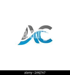 Erste AC Schreiben Logo mit Kreativen Moderne Typografie Vektor Vorlage. Kreative abstrakte Buchstaben ac Logo Vektor. Stock Vektor