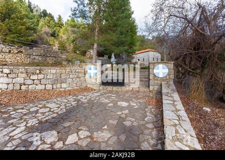 Ruinen von Kolokotronis home an Libovitsi, Arcadia. Kolokotronis war eine griechische General und Führer der griechischen Unabhängigkeitskrieg 1821 Stockfoto