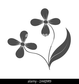 Vektor Zeichnung einer Blume in Doodle style für Postkarten, Poster, Aufkleber, und saisonales Design. Auf einem weißen Hintergrund. Gefüllte Silhouette Stock Vektor