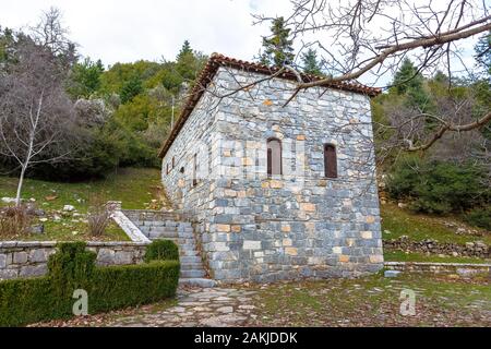 Ruinen von Kolokotronis home an Libovitsi, Arcadia. Kolokotronis war eine griechische General und Führer der griechischen Unabhängigkeitskrieg 1821 Stockfoto