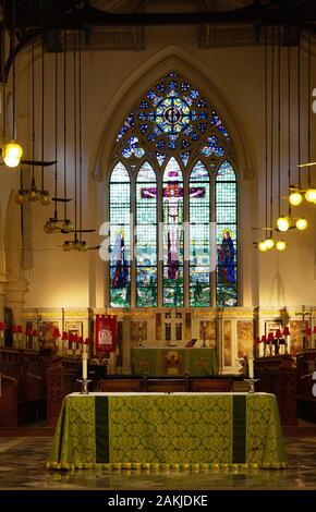 Hongkong Dom - Innenraum; Kirchenschiff von St. Johns Kathedrale Hong Kong, Hong Kong Island, Hong Kong Asien Stockfoto