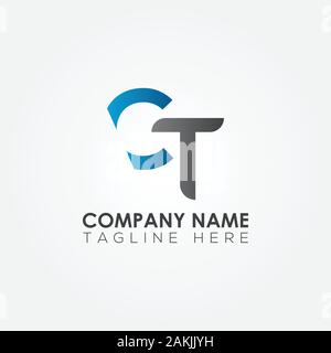 Erste CT Schreiben Logo mit Kreativen Moderne Typografie Vektor Vorlage. Kreative abstrakte Buchstaben CT Logo Design Stock Vektor
