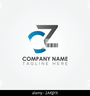 Erste CZ Schreiben Logo mit Kreativen Moderne Typografie Vektor Vorlage. Kreative Abstract schreiben CZ Logo Design Stock Vektor