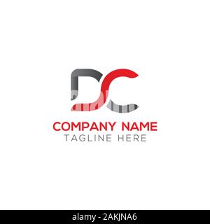 Erste DC Schreiben Logo mit Kreativen Moderne Typografie Vektor Vorlage. Kreative abstrakte Buchstaben DC Logo Vektor. Stock Vektor