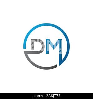 Erste DM Schreiben Logo mit Kreativen Moderne Typografie Vektor Vorlage. Kreative Abstract schreiben DM Logo Vektor. Stock Vektor