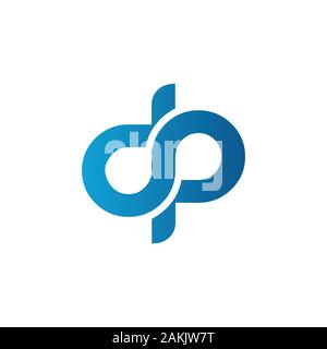 Erste DP Schreiben Logo mit Kreativen Moderne Typografie Vektor Vorlage. Kreative Abstract schreiben DP-Logo Vektor. Stock Vektor