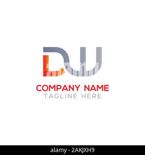 Erste DW Schreiben Logo mit Kreativen Moderne Typografie Vektor Vorlage. Kreative abstrakte Buchstaben DW Logo Vektor. Stock Vektor