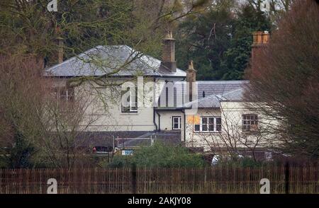 Frogmore Cottage, der Heimat von Prinz Harry und Meghan Markle, der Herzog und die Herzogin von Sussex, auf dem Gelände des Windsor Castle bei der Renovierung gesehen Stockfoto