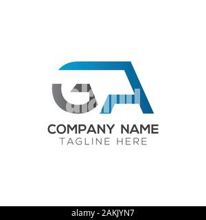 Erste GA Schreiben verbunden Logo. GA schreiben Typ Logo Design vector Template. Abstrakte Buchstaben GA Logo Design Stock Vektor