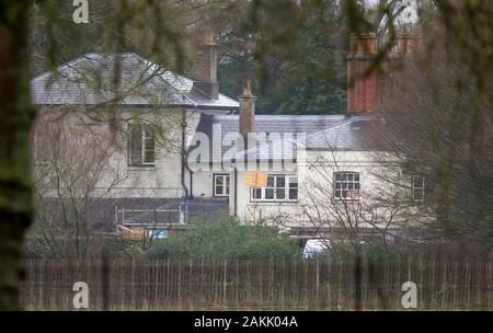 Frogmore Cottage, der Heimat von Prinz Harry und Meghan Markle, der Herzog und die Herzogin von Sussex, auf dem Gelände des Windsor Castle bei der Renovierung gesehen Stockfoto