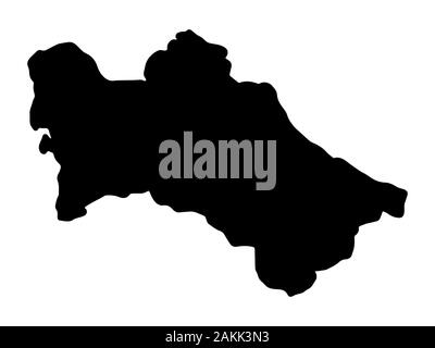 Turkmenistan Karte Silhouette Schwarz Vektor Illustration eps 10 Stock Vektor