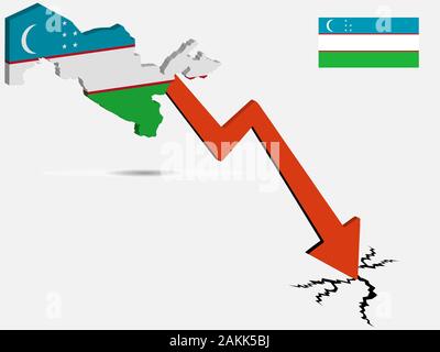 Usbekistan Wirtschaftskrise Vektor Illustration EPS 10 Stock Vektor