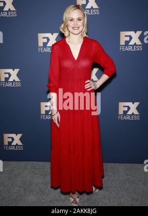 Pasadena, CA - 09 Januar, 2020: Alison Pille nimmt an den FX Networks Star Walk Winter Presse Tour 2020 im Langham Huntington Stockfoto