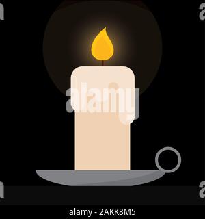 Isolierte Kerze, Symbol Stock Vektor
