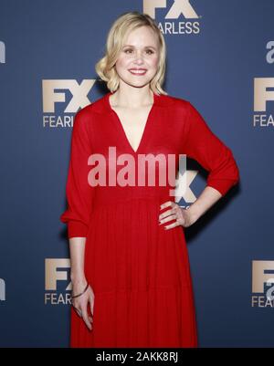 Pasadena, CA - 09 Januar, 2020: Alison Pille nimmt an den FX Networks Star Walk Winter Presse Tour 2020 im Langham Huntington Stockfoto