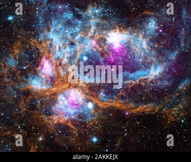 Ein X-Ray Chandra Teleskop Bild von Deep Space Stockfoto