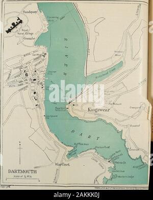 South Devon und Cornwall, mit einer vollständigen Beschreibung der Dartmoor und die Scilly-inseln.ch Der sinuosities der Shore-line erforscht. Unter itleisurely der Reisende werden reichlich für seine Mühe belohnt. Ivy Cove, Pudcombe Cove, Old Mill Bay, die auf dem Weg nach Süden successivelypassed sind, sind alle wunderbar, aber mit guter Deal der Auf-und-ab-Arbeit, die einen Sommer Sonne temptthe Traveller auf, die man durch das Überqueren mehrere Combes abkürzen kann bis ashigh wie möglich. Von Itoward Cove und Punkt die coastturns nach Westen, und wir schon bald einen schönen Blick über die Mündung des Dart und des wh Stockfoto