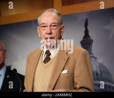 Us-Senator Chuck Grassley (R-IA) spricht über die United States-Mexico - Kanada Abkommen (USMCA) in Washington, DC. Stockfoto