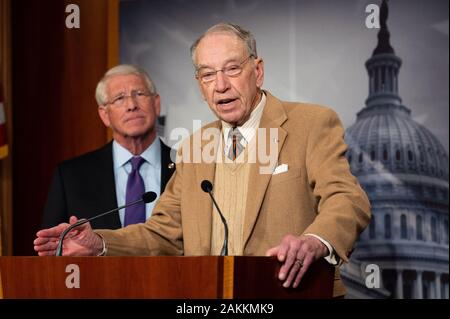 Us-Senator Chuck Grassley (R-IA) spricht über die United States-Mexico - Kanada Abkommen (USMCA) in Washington, DC. Stockfoto