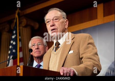 Us-Senator Chuck Grassley (R-IA) spricht über die United States-Mexico - Kanada Abkommen (USMCA) in Washington, DC. Stockfoto