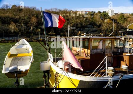 Saône Kais, Perrache Bezirk, Lyon, Frankreich Stockfoto