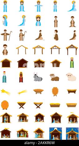 Schöne Krippe Symbole Stock Vektor