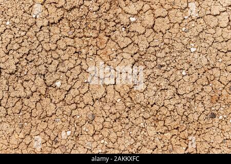 Textur von trockenen und ausgetrocknete Boden Risse Stockfoto