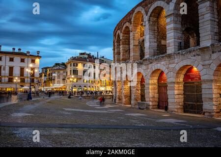 Verona, Italien - Seite der Arena von Verona Stockfoto