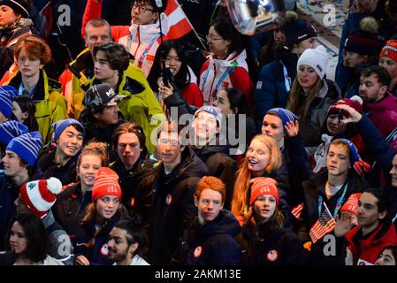 Lausanne, Schweiz. 9 Jan, 2020. Sportler bei der Eröffnungsfeier der Olympischen Spiele 2020 in Lausanne in der Schweiz. Quelle: Christopher Abgabe/ZUMA Draht/Alamy leben Nachrichten Stockfoto