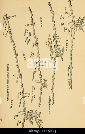 Seeschlachten von Amerika; große und entscheidende Wettbewerbe auf dem Meer aus der Kolonialzeit bis in die Gegenwart, einschließlich unserer glorreichen Siege in Manila und Santiago;. meiner Landsleute zu Hause, dass Sie verstehen können, warum wir hier geschlagen wurden! Wir waren alle von der unglaublichen Schnelligkeit anddeadliness des Feuers aus dem amerikanischen Schiffen erstaunt. Die Korrespondenten erklärte, dass dies den allgemeinen alle opinionamong Offiziere gefangen war. Sie waren alle frei Die amerikanische Marine Mann hinter seine Waffe zu mostwonderful admitthat ist der Mann, den Sie je geträumt hatte. Die Offiziere ex-gedrückt-eyed erstaunen, wenn t Stockfoto