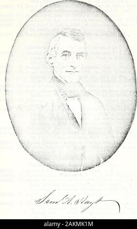 Eine genealogische Geschichte der Hoyt, Haight und Höhe Familien: mit einigen der früheren Hyatt Familien, eine Liste der ersten Siedler von Salisbury und Amesbury, Massachusetts, etc. ael S. und Sally (Hoyt, 3993) I. Jasies B. ,8 b. März 4, 1819. (4980) II. Julia A. ,8 b. August 1, 1820; m. Franklin Limousine, Feb.23, 1843; res. Cortland, N.Y. (4981) IIL Julius S. 0,8 b. März 4, 1823: d. im Jahr 1825. (4982) IV. Lucius S. 0,8 b. Julv, 1827; d. in 1831. (4983) V. Maria S., "b. 1829; d. 1831. (4984) VL Harriet A.,® b. 22.09.1831; m. Iloface E.Taylor, 19.09.1854; res. Williamsport, Fa. Kind (383 Stockfoto