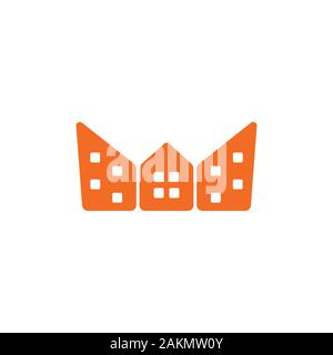 König Krone city home Form logo Vektor Stock Vektor