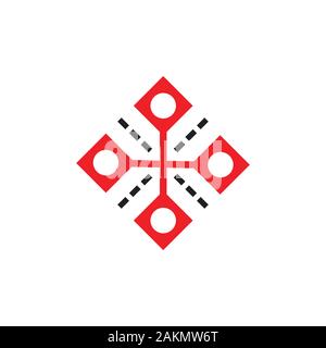 Streifen Quadrat geometrische abstrakte Pfad logo Vektor Stock Vektor