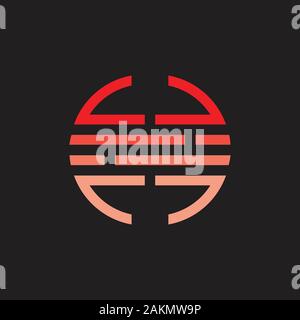 Einfache geometrische Gradient sun set logo Vektor Stock Vektor