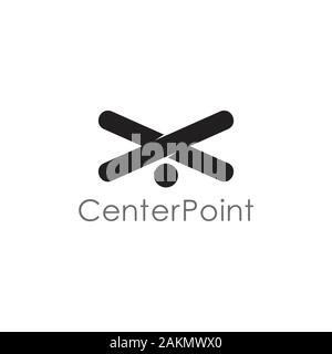 Kreuz Mittelpunkt Symbol logo Vektor Stock Vektor