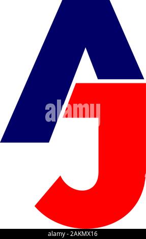 Schreiben aj verknüpften geometrischen einfaches Design Symbol logo Vektor Stock Vektor