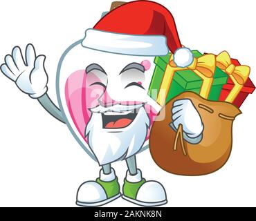 Santa Rosa trank Cartoon Character Design in box Geschenk. Stock Vektor