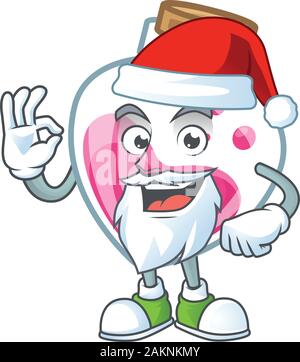 Ein Bild von Santa Rosa trank Maskottchen picture style mit ok Finger Stock Vektor