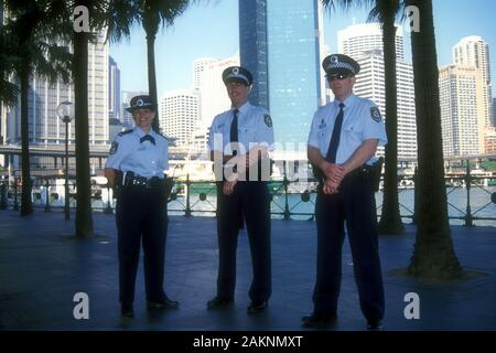 POLIZEI IM EINSATZ, SYDNEY, RUNDKAI, GEBIET, NEW SOUTH WALES, AUSTRALIEN Stockfoto