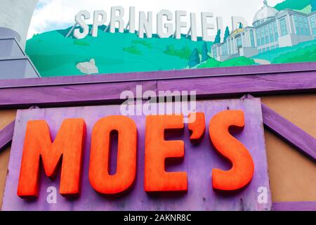 Los Angeles, Hollywood, USA - Juli 2019 Simpsons Ride in den Universal Studios Park Stockfoto