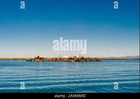 Titino Schwimmenden Inseln auf dem Titicacasee, PERU Stockfoto