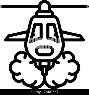 Wildfire Hubschrauber Symbol, outline Style Stock Vektor