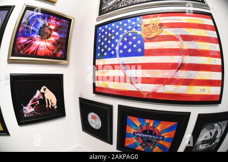 Hollywood, FL, USA. 09 Jan, 2020. Rick Allen des Def Leppard Kunst Ausstellung im Wentworth Galerie im Seminole Hard Rock Hotel & Casino am 9. Januar 2020 in Hollywood, Florida. Quelle: MPI04/Medien Punch/Alamy leben Nachrichten Stockfoto