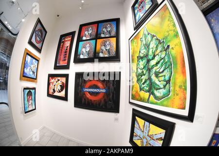 Hollywood, FL, USA. 09 Jan, 2020. Rick Allen des Def Leppard Kunst Ausstellung im Wentworth Galerie im Seminole Hard Rock Hotel & Casino am 9. Januar 2020 in Hollywood, Florida. Quelle: MPI04/Medien Punch/Alamy leben Nachrichten Stockfoto