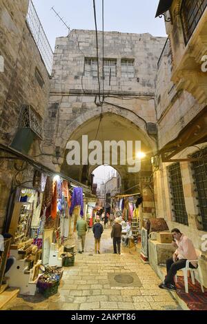 Andenkengeschäfte, Basar, Altstadt, Jerusalem, Israel Stockfoto