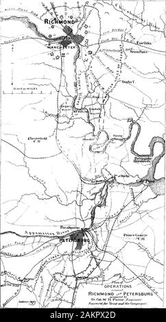 Kampagnen der Armee des Potomac [elektronische Ressource] : Eine kritische Geschichte der Operationen in Virginia, Maryland und Pennsylvania, vom Beginn bis zum Ende des Krieges 1861-5. g all der kommandierende Boden bevorder schwere Konföderierten re-betreibungen kommen sollen. Gen- Hancock, an wen, in Ermangelung der Generäle Grant orMeade, den Befehl des Feldes fiel, war voll am Leben zu theimportance, dies zu tun, und er hatte in der Nacht zuvor instructedhis Abteilung Offiziere, Generale Birney und Gibbon, dass allsuch Boden zwischen den Positionen und der Appomattoxshould angegriffen und getroffen werden. Stockfoto