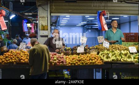 Obst und Früchte, Mahane Yehuda Markt, Jerusalem, Israel Stockfoto