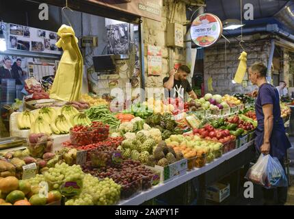 Obst und Früchte, Mahane Yehuda Markt, Jerusalem, Israel Stockfoto