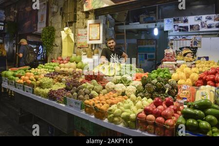 Obst und Früchte, Mahane Yehuda Markt, Jerusalem, Israel Stockfoto